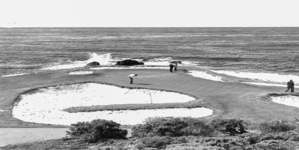 The bunkers had a steep and rugged look in 1977, the year Pebble Beach hosted its only PGA Championship.