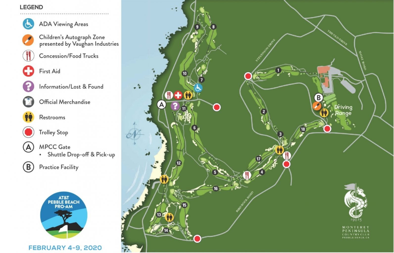 Map of Monterey Peninsula Shore Course AT&T Event