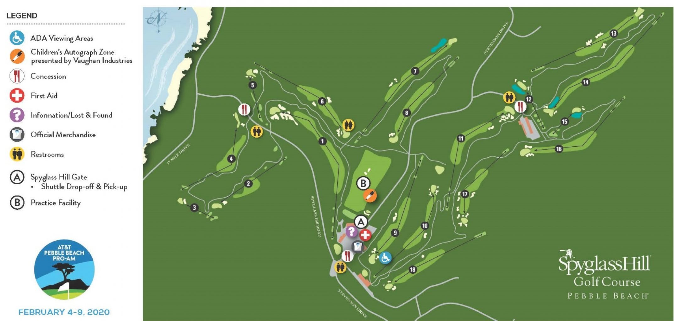 Map of Spyglass Golf Course AT&T Event