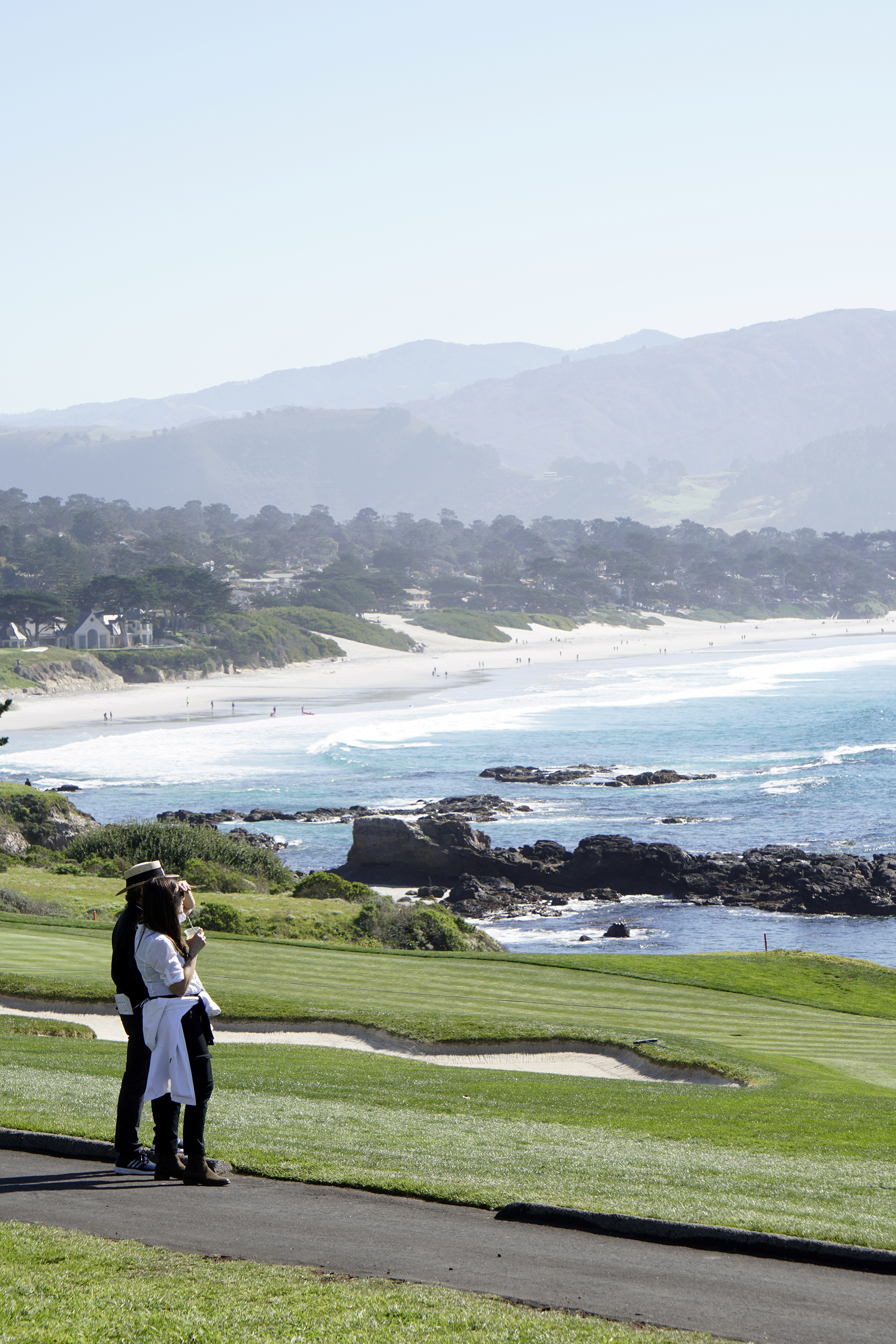 AT&T Pebble Beach Pro-Am Spectators enjoy the view