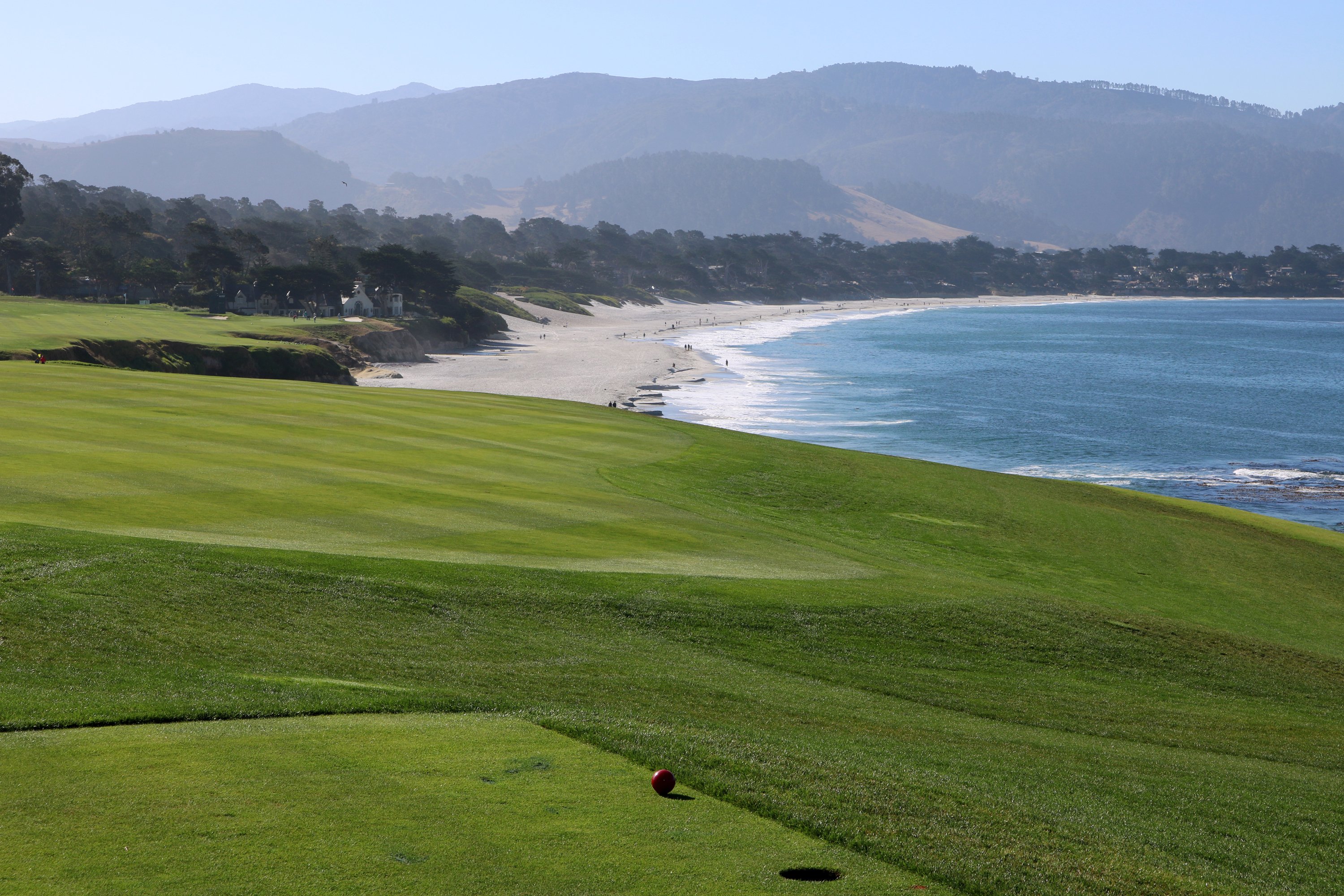 Blues skies, warm weather and a scenic view near the 9th hole of Pebble Beach Golf Links