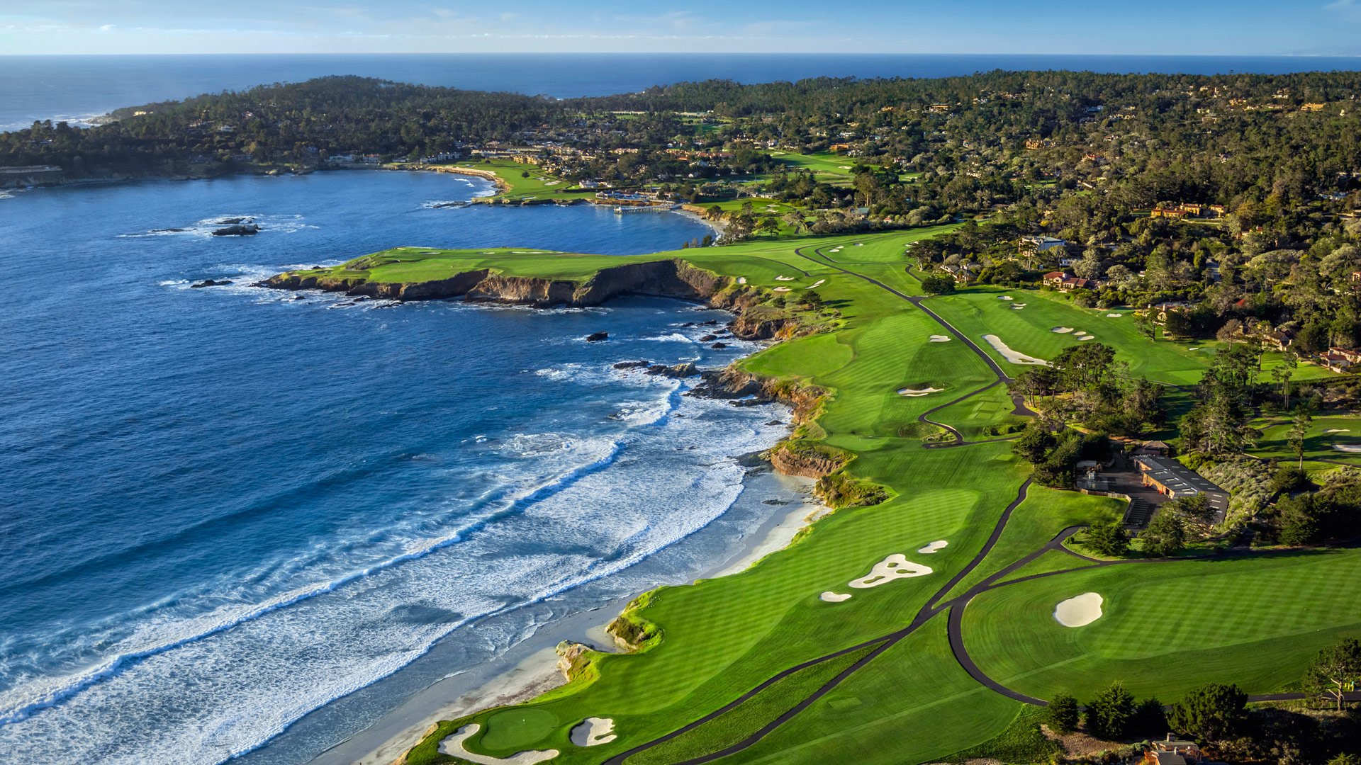 Aerial view of Pebble Beach Resorts