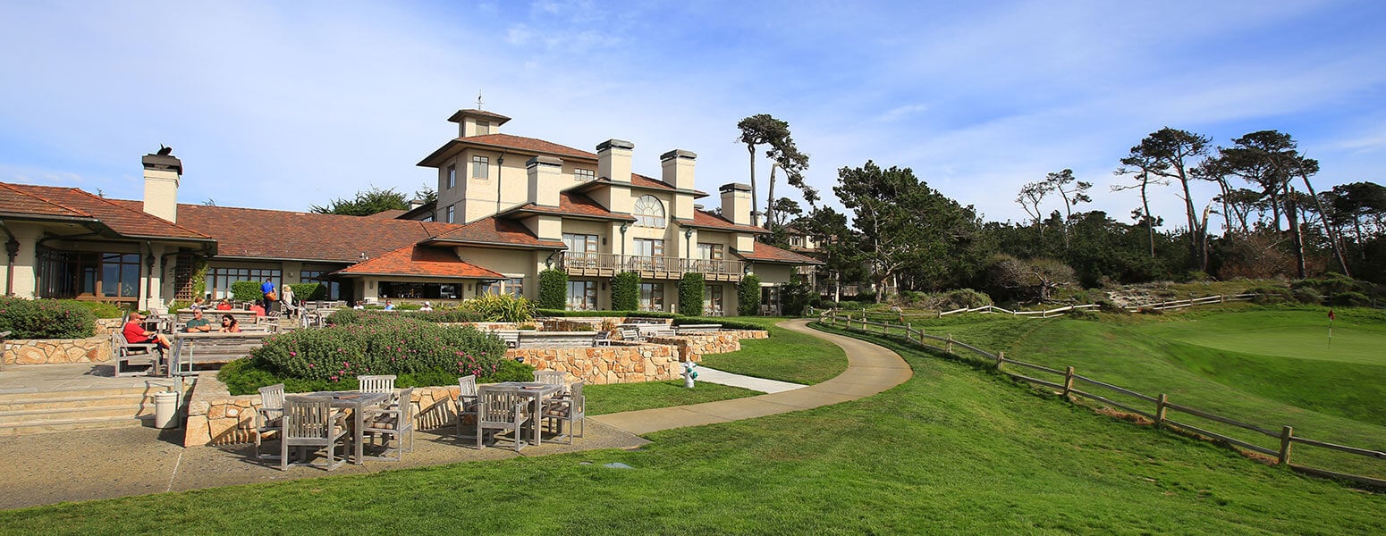 Patio and lodge at Pebble Beach Resort 