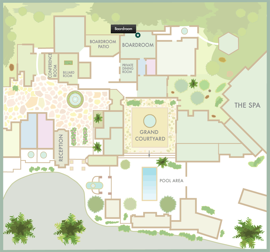 Map of Casa Palmero Boardroom