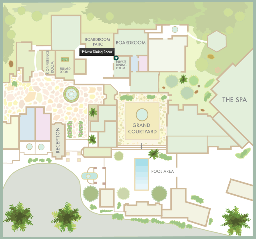 Map of Casa Palmero Dining room