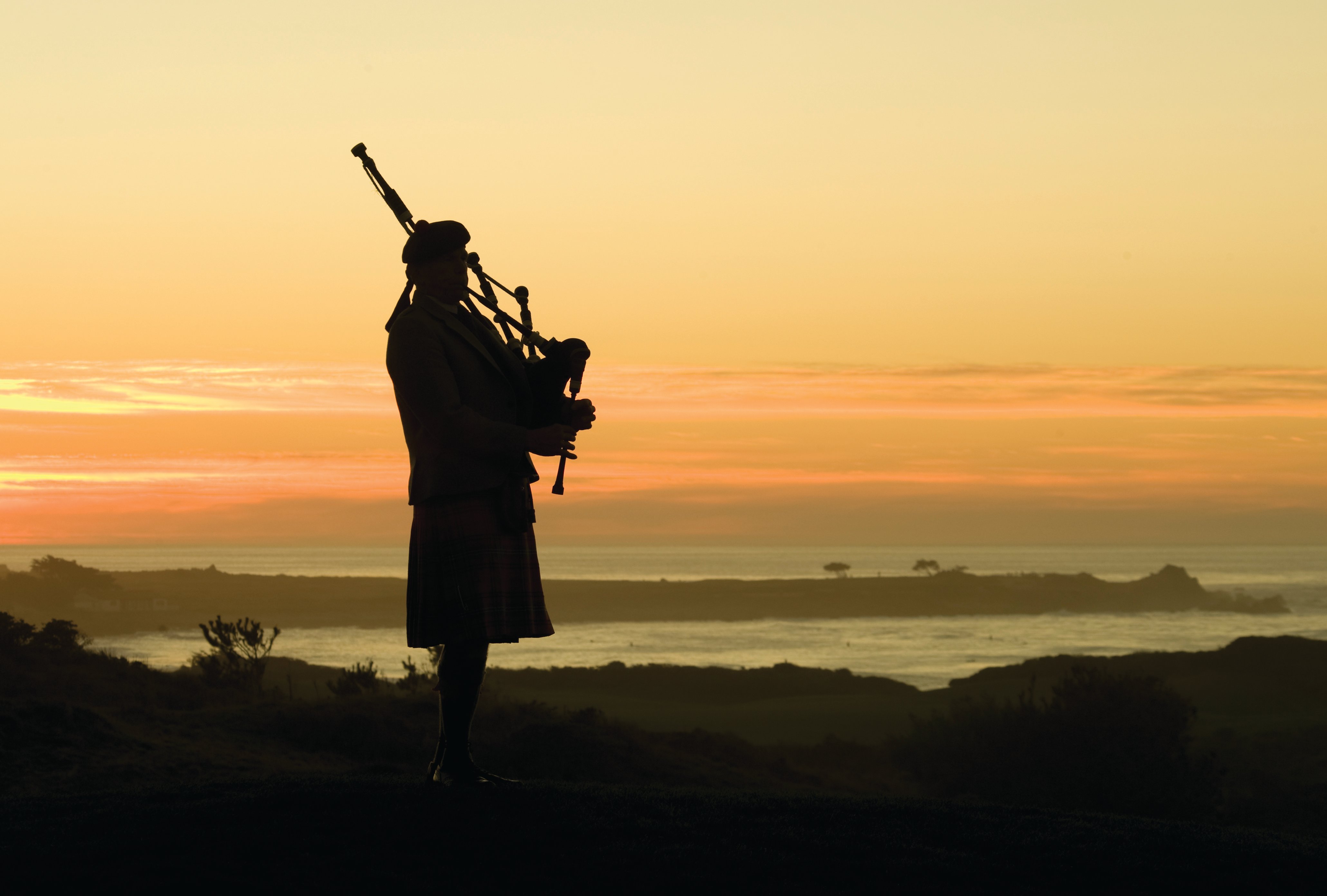The Bagpiper at Spanish Bay
