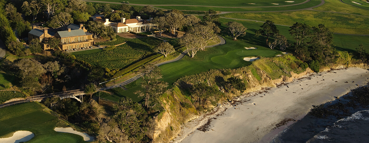 aerial view of 5th hole at pebble beach resort