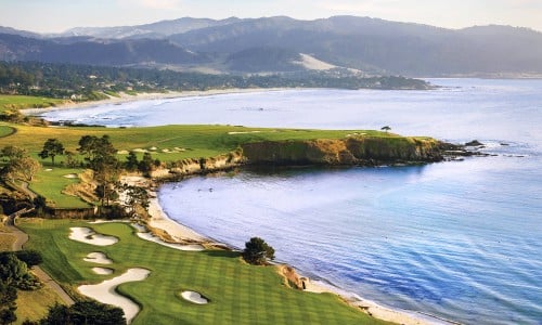 aerial view of Pebble Beach Golf Links named the No. 1 Golf Course in America