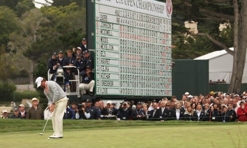 Man golfing at U.S. Open Championship at Pebble Beach Golf Links