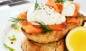 Smoked salmon and egg brunch plate