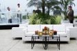 White sofa on patio